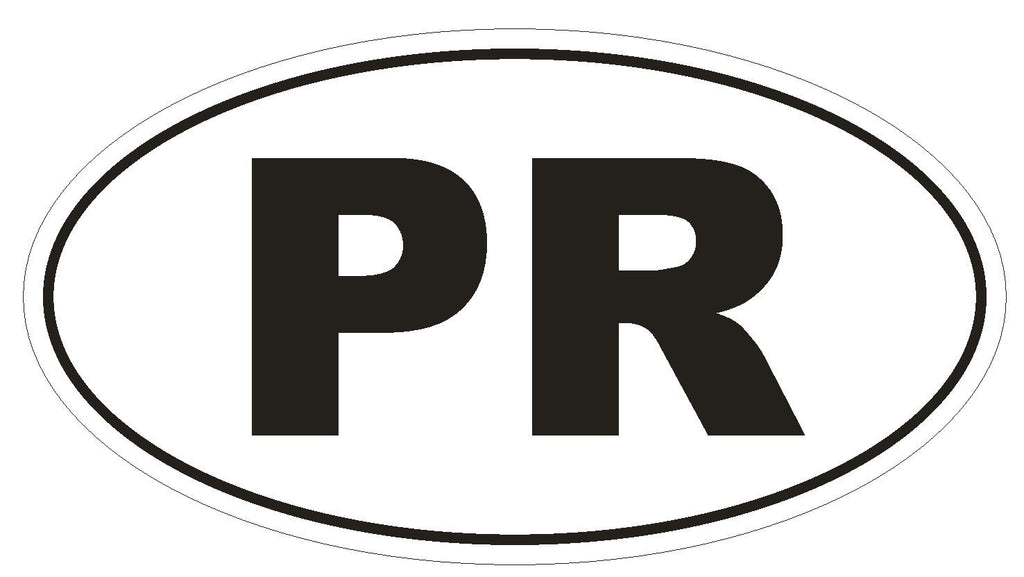 PR Puerto Rico Euro Oval Bumper Sticker or Helmet Sticker D485 - Winter Park Products