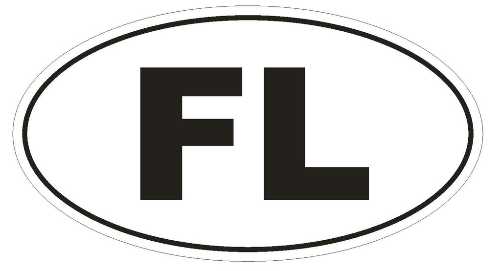FL Florida Euro Oval Bumper Sticker or Helmet Sticker D455 - Winter Park Products