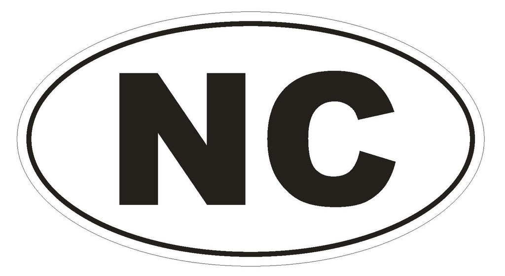 NC North Carolina Euro Oval Bumper Sticker or Helmet Sticker D479 New Caledonia Country Code - Winter Park Products