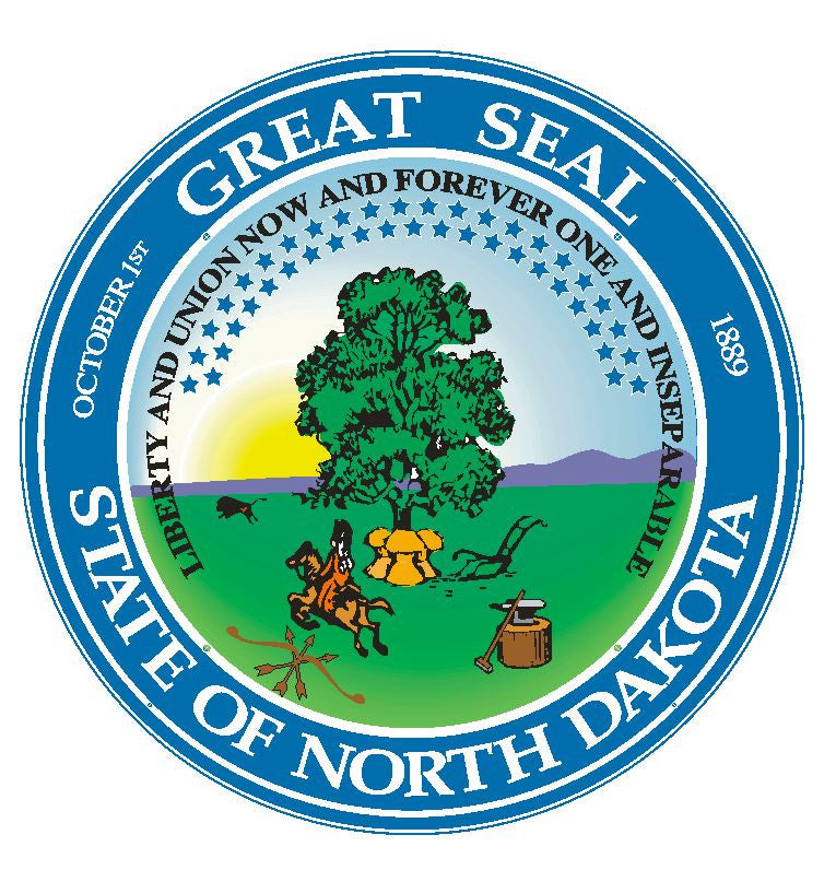 North Dakota State Seal Vinyl Sticker R551 - Winter Park Products