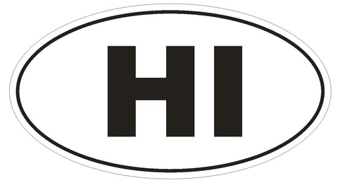 HI Hawaii Euro Oval Bumper Sticker or Helmet Sticker D457 - Winter Park Products