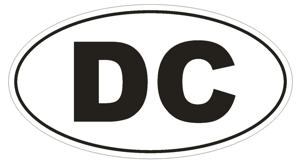 DC District of Columbia Euro Oval Bumper Sticker or Helmet Sticker D454 - Winter Park Products