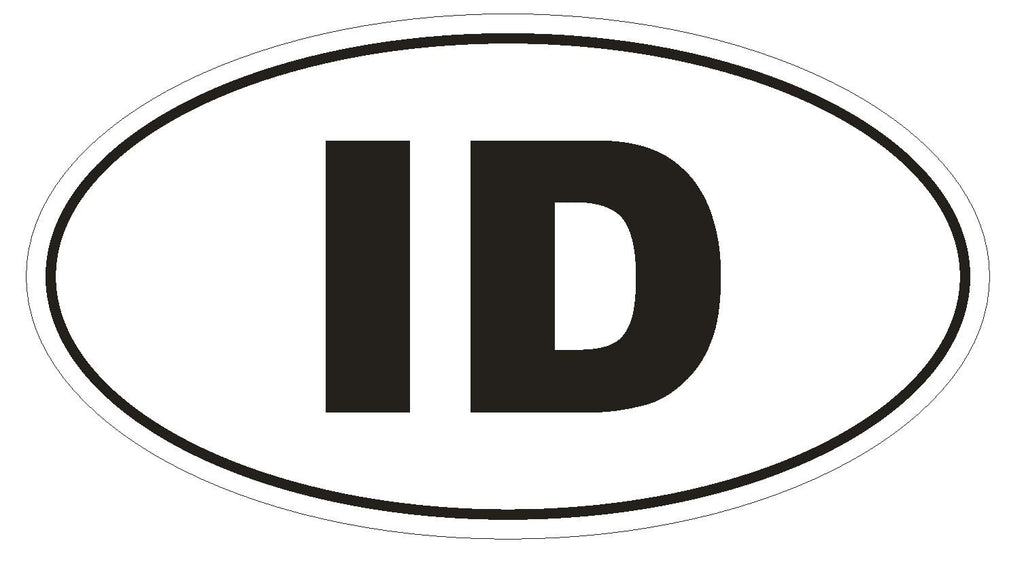 ID Idaho Euro Oval Bumper Sticker or Helmet Sticker D458 Indonesia Country Code - Winter Park Products
