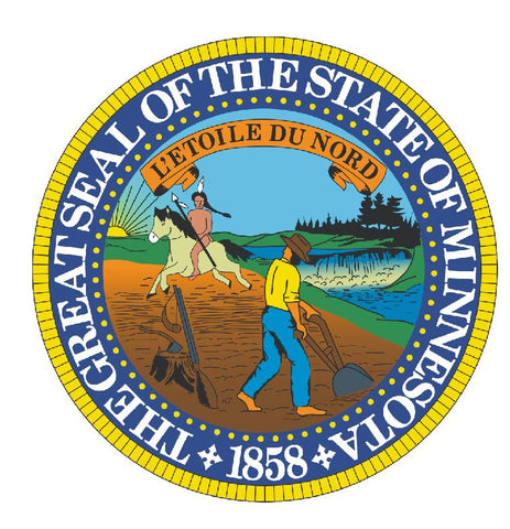 Minnesota State Seal Vinyl Sticker R542 - Winter Park Products