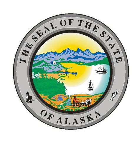 Alaska State Seal Vinyl Sticker R523 - Winter Park Products