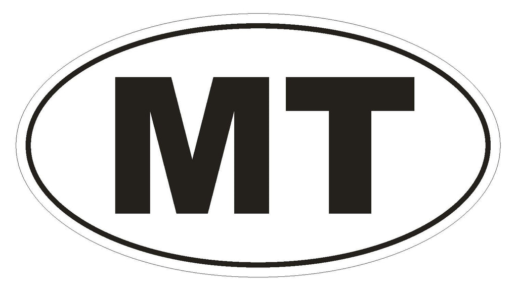 MT Montana Euro Oval Bumper Sticker or Helmet Sticker D472 Malta Country Code - Winter Park Products