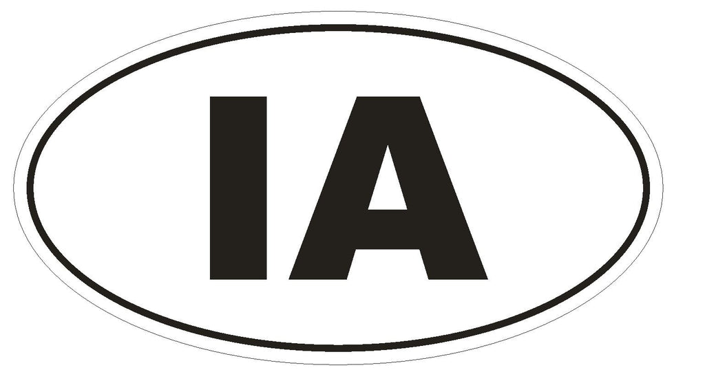 IA Iowa Euro Oval Bumper Sticker or Helmet Sticker D461 - Winter Park Products