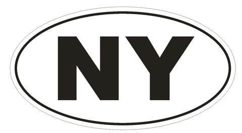 NY New York Euro Oval Bumper Sticker or Helmet Sticker D478 - Winter Park Products