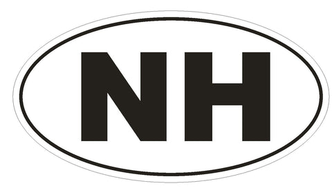 NH New Hampshire Euro Oval Bumper Sticker or Helmet Sticker D475 - Winter Park Products