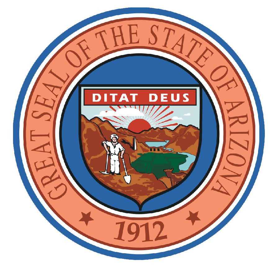 Arizona State Seal Vinyl Sticker R524 - Winter Park Products