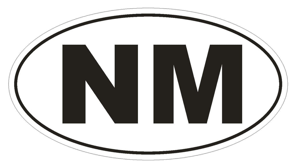 NM New Mexico Euro Oval Bumper Sticker or Helmet Sticker D477 - Winter Park Products
