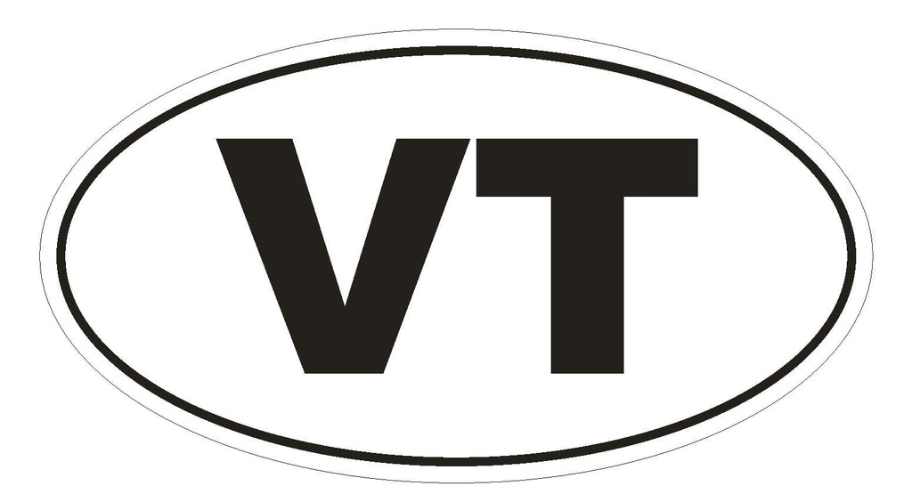 VT Vermont Euro Oval Bumper Sticker or Helmet Sticker D491 - Winter Park Products
