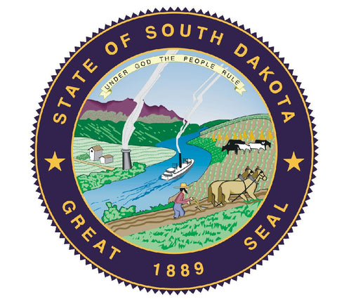 South Dakota State Seal Vinyl Sticker R558 - Winter Park Products