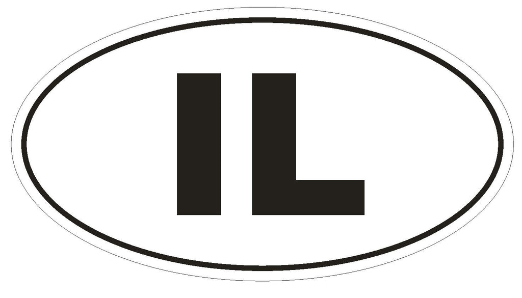 IL Illinois Euro Oval Bumper Sticker or Helmet Sticker D459 Israel Country Code - Winter Park Products
