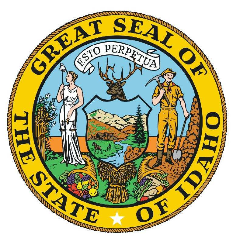 Idaho State Seal Vinyl Sticker R531 - Winter Park Products