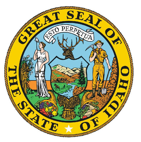 Idaho State Seal Vinyl Sticker R531 - Winter Park Products