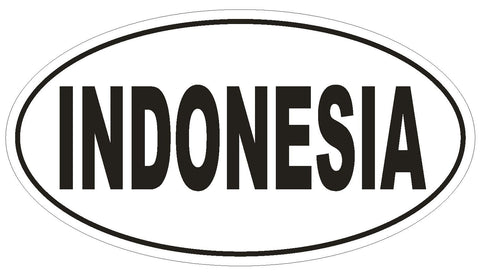Indonesia Oval Bumper Sticker or Helmet Sticker D2182 Euro Oval Country Code - Winter Park Products