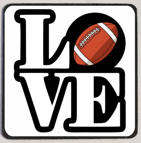 M100 Love Football Magnet