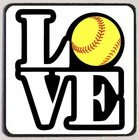 M98 Love Softball Magnet