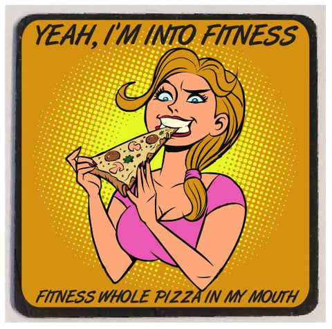 M09 Fitness Pizza Funny Magnet