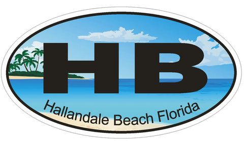 Hallandale Beach Florida Oval Bumper Sticker or Helmet Sticker D1203 - Winter Park Products