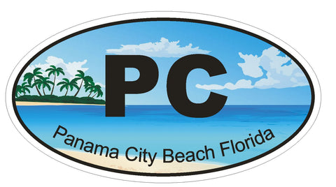 Panama City Beach Florida Oval Bumper Sticker or Helmet Sticker D1261 Euro Oval - Winter Park Products