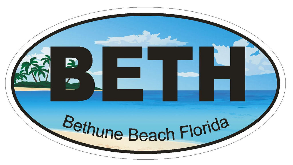 Bethune Beach Florida Oval Bumper Sticker or Helmet Sticker D1186 - Winter Park Products