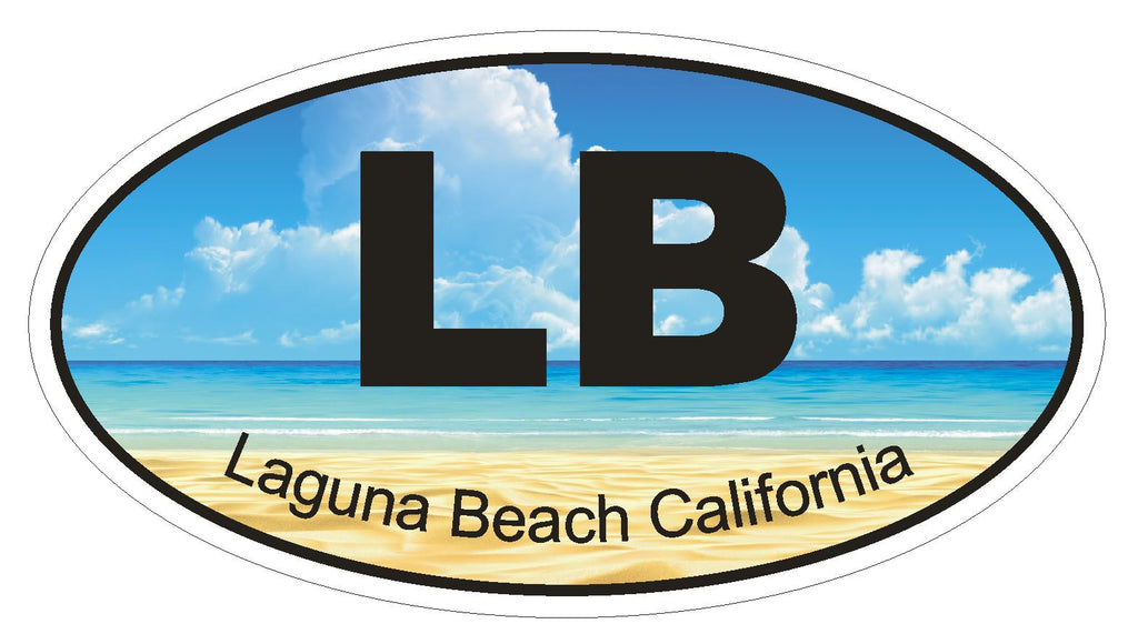 Laguna Beach California Oval Bumper Sticker or Helmet Sticker D1223 Euro Oval - Winter Park Products
