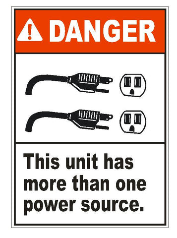 Danger Power Source Sticker D1552 Electrical Safety Sign - Winter Park Products