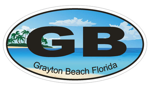 Grayton Beach Florida Oval Bumper Sticker or Helmet Sticker D1202 - Winter Park Products