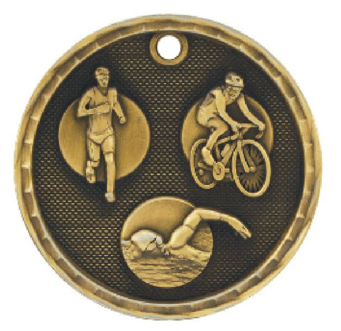 Triathalon Medal Marathon Award Trophy W/Free Lanyard  3D215 - Winter Park Products