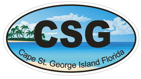 Cape St. George Island Florida Oval Bumper Sticker or Helmet Sticker D1193 - Winter Park Products
