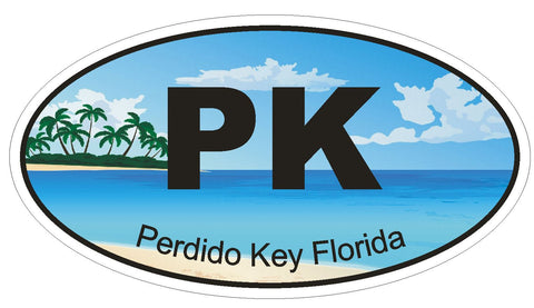 Perdido Key Florida Oval Bumper Sticker or Helmet Sticker D1263 Euro Oval - Winter Park Products
