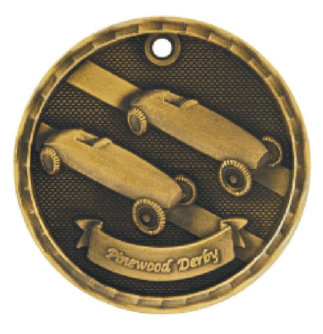Pinewood Derby Medal Marathon Award Trophy W/Free Lanyard  3D308 Scouts - Winter Park Products