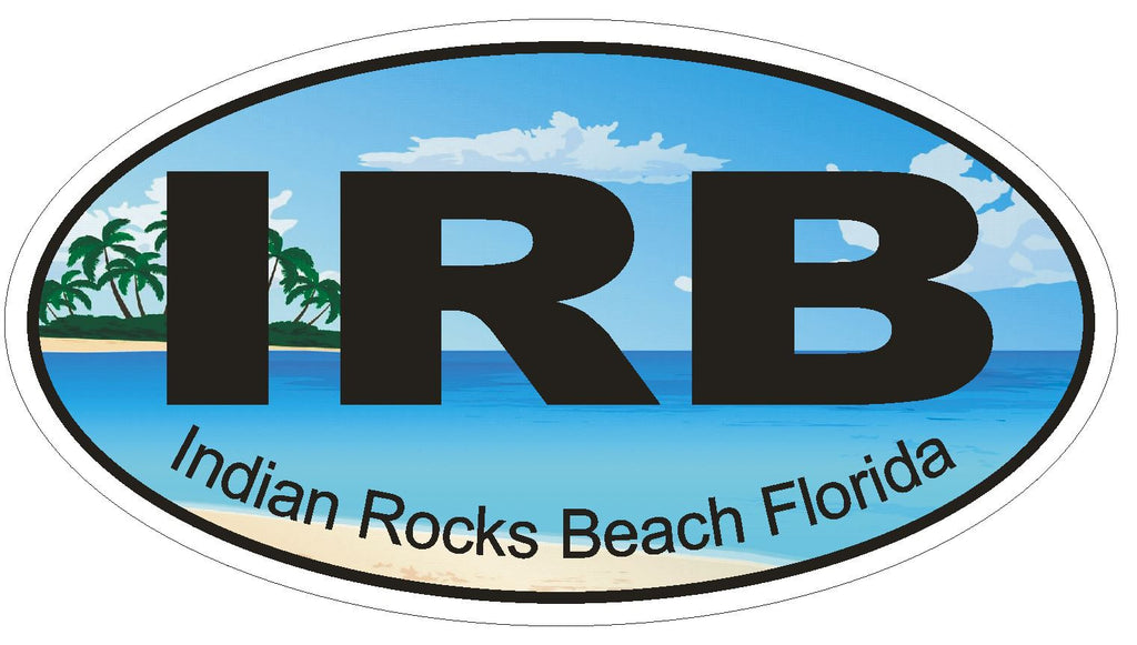Indian Rocks Beach Florida Oval Bumper Sticker or Helmet Sticker D1211 - Winter Park Products