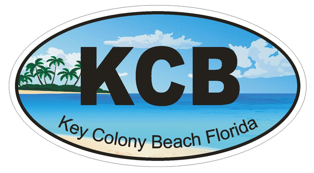 Key Colony Beach Florida Oval Bumper Sticker or Helmet Sticker D1230 Euro Oval - Winter Park Products