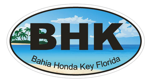 Bahia Honda Key Florida Oval Bumper Sticker or Helmet Sticker D1182 - Winter Park Products