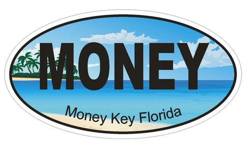 Money Key Florida Oval Bumper Sticker or Helmet Sticker D1250 Euro Oval - Winter Park Products