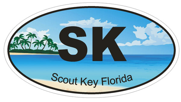 Scout Key Florida Oval Bumper Sticker or Helmet Sticker D1279 Euro Ova ...