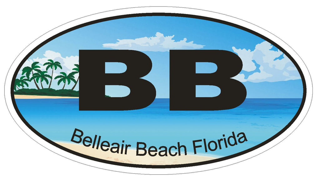 Belleair Beach Florida Oval Bumper Sticker or Helmet Sticker D1185 - Winter Park Products