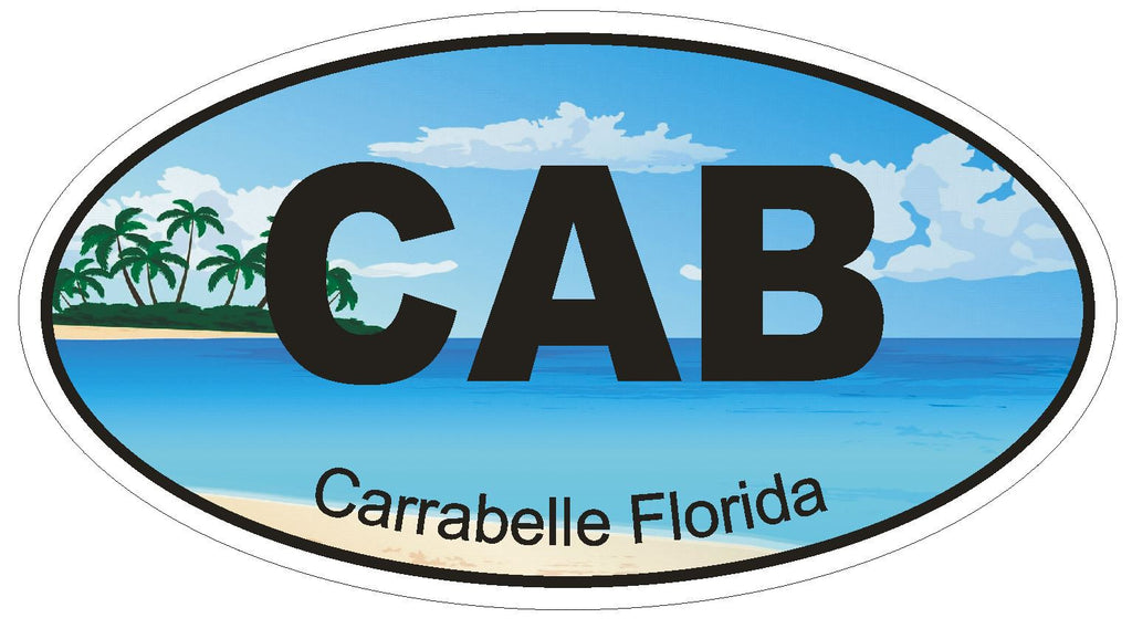Carrabelle Florida Oval Bumper Sticker or Helmet Sticker D1194 - Winter Park Products