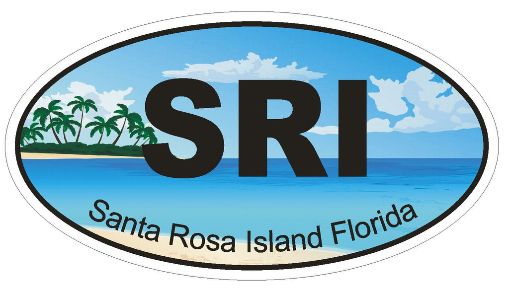 Santa Rosa Island Florida Oval Bumper Sticker or Helmet Sticker D1277 Euro Oval - Winter Park Products