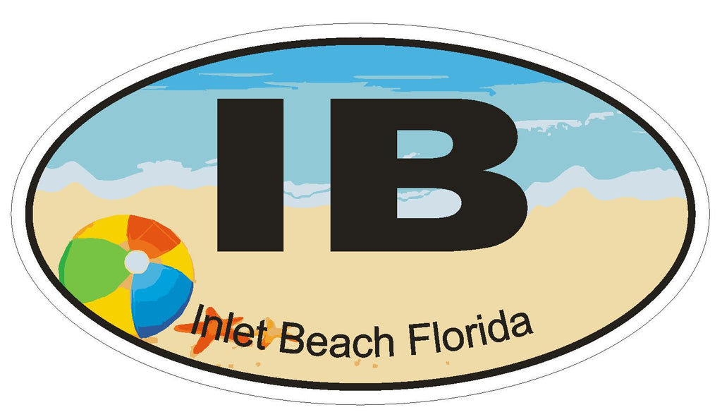 Inlet Beach Florida Oval Bumper Sticker or Helmet Sticker D1226 Euro Oval - Winter Park Products