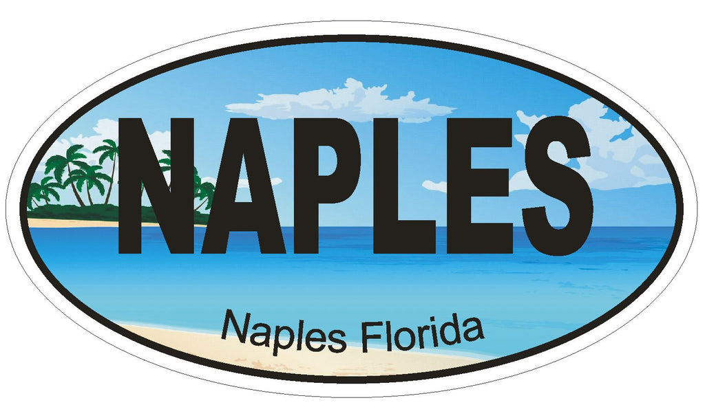 Naples Florida Oval Bumper Sticker or Helmet Sticker D1252 Euro Oval - Winter Park Products