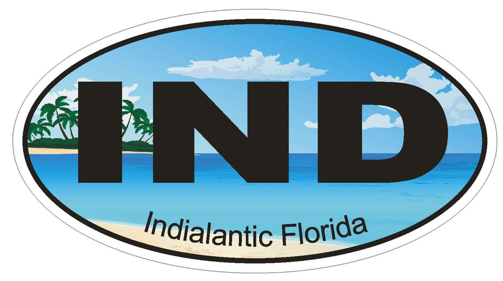 Indialantic Florida Oval Bumper Sticker or Helmet Sticker D1208 - Winter Park Products