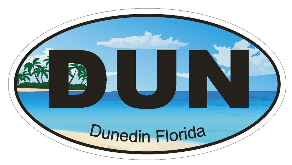 Dunedin Florida Oval Bumper Sticker or Helmet Sticker D1198 - Winter Park Products