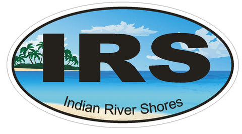 Indian River Shores Florida Oval Bumper Sticker or Helmet Sticker D1210 - Winter Park Products