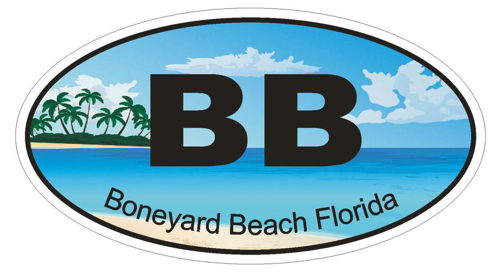 Boneyard Beach Florida Oval Bumper Sticker or Helmet Sticker D1190 - Winter Park Products