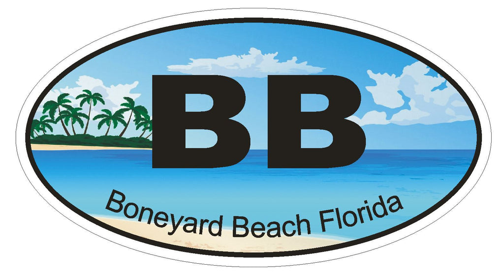 Boneyard Beach Florida Oval Bumper Sticker or Helmet Sticker D1190 - Winter Park Products
