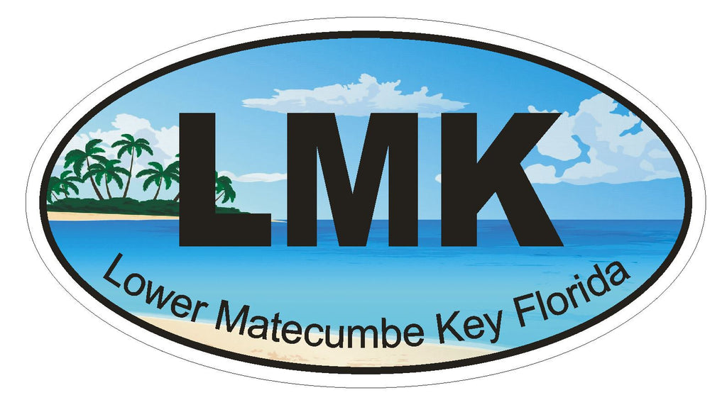 Lower Matecumbe Key Florida Oval Bumper Sticker or Helmet Sticker D1237 - Winter Park Products